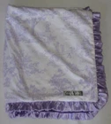 Kelly Van Halen Baby Blanket Toile Purple Ruffle Luxury Plush