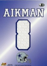 TROY AIKMAN ( 1998 ) DUAL ( WHITE ) PLAYOFF JERSEY COWBOYS TEAM THREADS CARD
