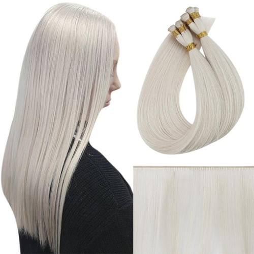 Extension capelli vergini legati a mano trama 100% veri capelli umani cucire in trama duratura - Foto 17 di 20