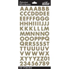 Stickers Sticko Gold Glitter Futura Alphabet Letters Capitals Numbers