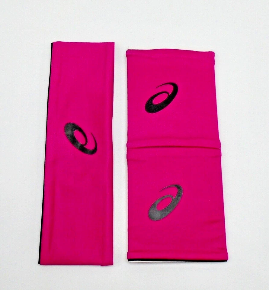 Asics Headband and Wristbands Set Adult Reversible Magenta/Black - Image 2 of 4