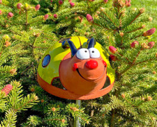 Ceramic Statue Garden Stake Decoration Animal Ladybug H10cm © Midene Handmade