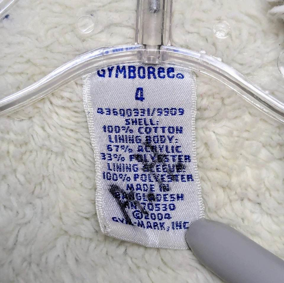 De Colección Gymboree Sherpa Chaqueta Denim Forrada de Vellón Cuello de Piel Sintética Y2K 2004 Talla 4 Foto 4 de 4