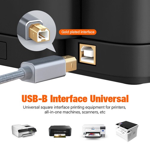 USB Type-C Printer Cable MIDI High Speed Printer USB B 2.0 For Epson HP Piano DJ - Afbeelding 5 van 15