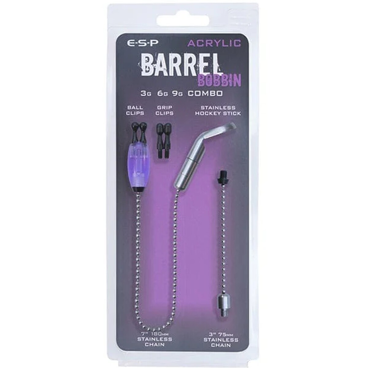 ESP Barrel Bobbin Kit Purple Carp Fishing Bite Indication Hockey Stick ETBBK007