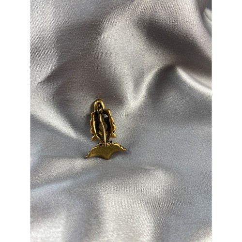 Figural Antique Gold & Emerald Green Pin Brooch Siamese Asian Small - Picture 4 of 6