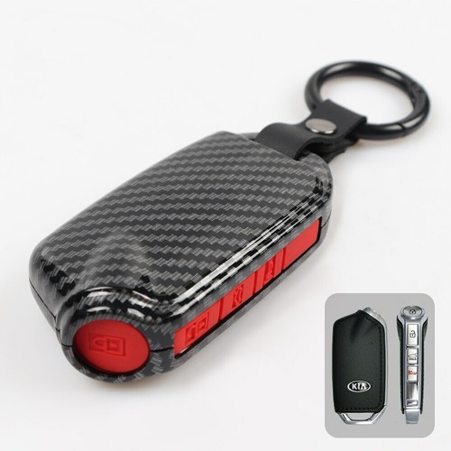Carbon Fiber Hard ABS Remote Key Fob Case Cover For Kia Stinger GT 2017-2021 - Picture 3 of 15