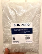New Sun Zero Gray White Embroidered Curtain Lichtenberg One Panel 40 x 84 NICE!!