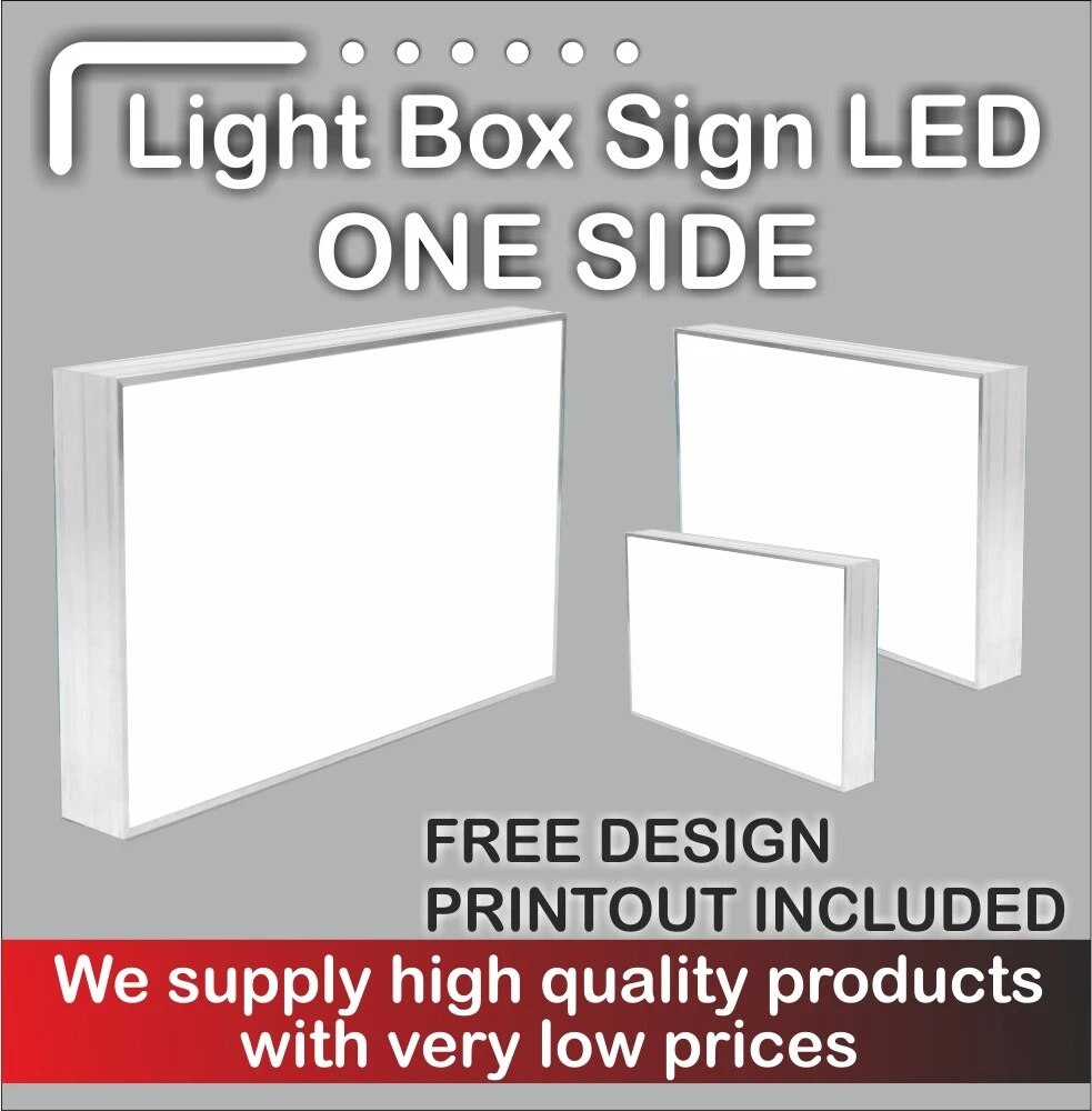 Illuminated Light Box Shop Sign 90 cm x 50cm delivery