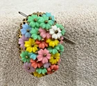 Miriam Haskell unsigned wired celluloid flowers brooch