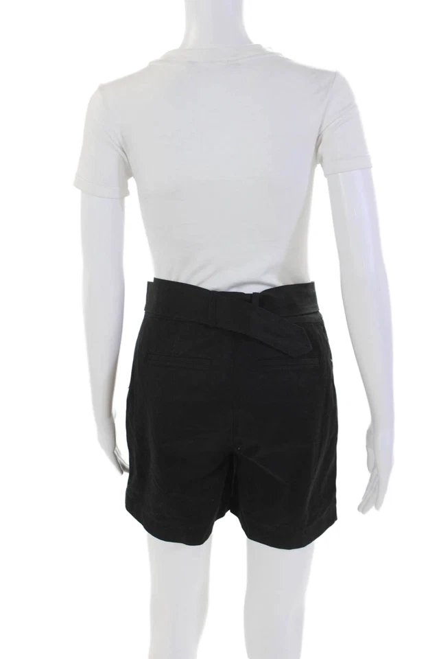 Frame Womens Cotton Belted Side Zipped Closure Layered Skort Black Size 0 - Image 3 of 4