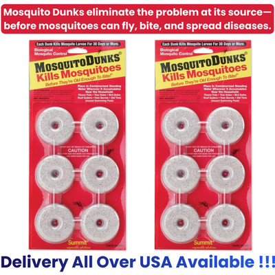 Summit Mosquito Dunks 12 Count (2x6) BTI Larvicide Kill Larvae in Standing Water