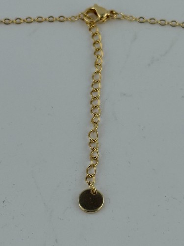 Goldfarbene Doppelherz Halskette mit Kristallen verstellbare Kette Neu mit Etikett Etui - Bild 3 von 5