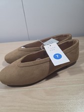 A New Day, Tan Memory Foam Slip On Flats, Suede Like Material Size 7 Women's New