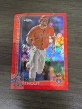 2025 Topps Chrome Logofractor Red Mike Trout 5/5 Color Match