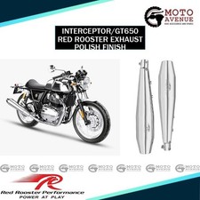 RED ROOSTER EXHAUST FIT FOR INTERCEPTOR 650 /CONTINENTAL GT 650 ,POLISH FINISH