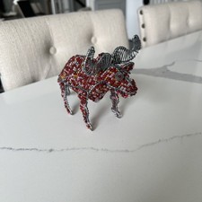 Beaded Wire Bull Figurine African Animal Collectible Decor