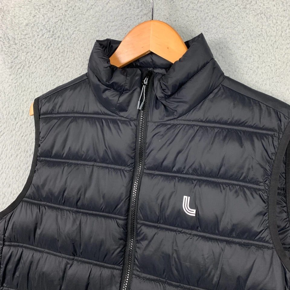 Chaleco Lole Puffer Para Hombre Grande Negro Cremallera Completa Pato Plumón Sin Mangas Acolchado Invierno Foto 2 de 4