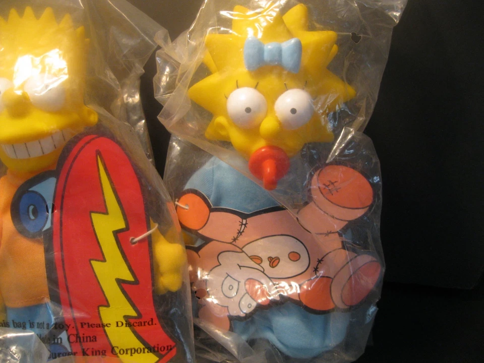 Los Simpson "El Juego Completo de 5 Muñecas" Nuevo en Paquete Burger King 1990 Foto 3 de 4