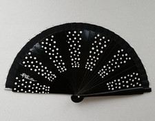 Vintage Flamenco-Style Abanico Spanish Hand Fan From Seville Spain