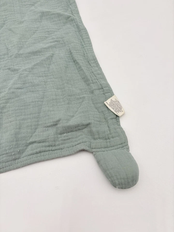 Manta de Muselina de Algodón Orgánico Verde Lovey Marlowe & Co Manta de Seguridad para Conejito Foto 4 de 4