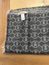Michael Kors MK Logo Knit Scarf Shawl Emblem Camel/White OS Unisex NWOT 24 x 78