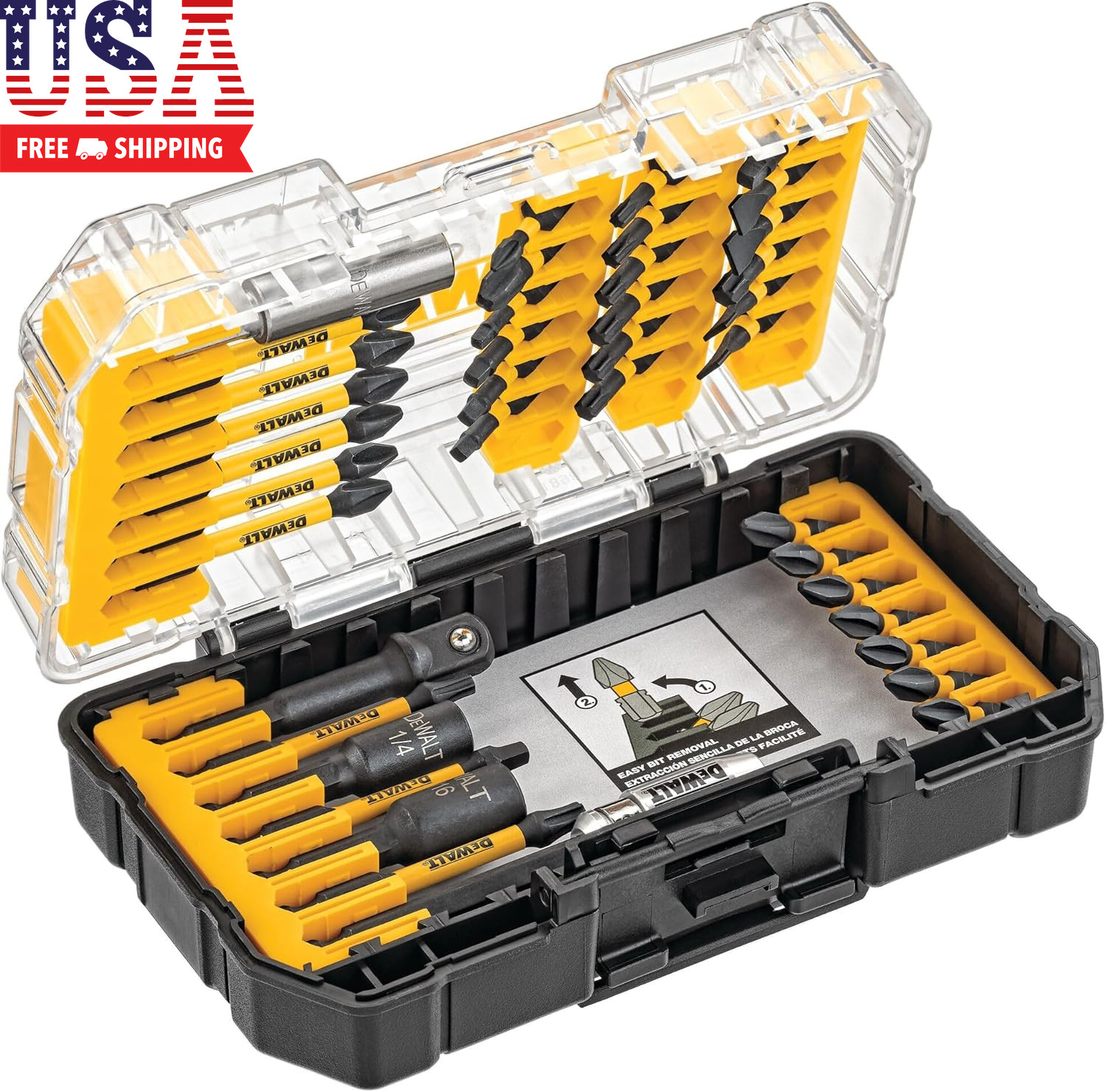 Screwdriver Bit Set, 40 Pcs. Impact Ready, Flextorq Impact Driver Bit Set with S