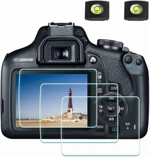 Screen Protector for Canon EOS Rebel T7 T6 T5 2000D Camera & Hot Shoe Cover, [2+