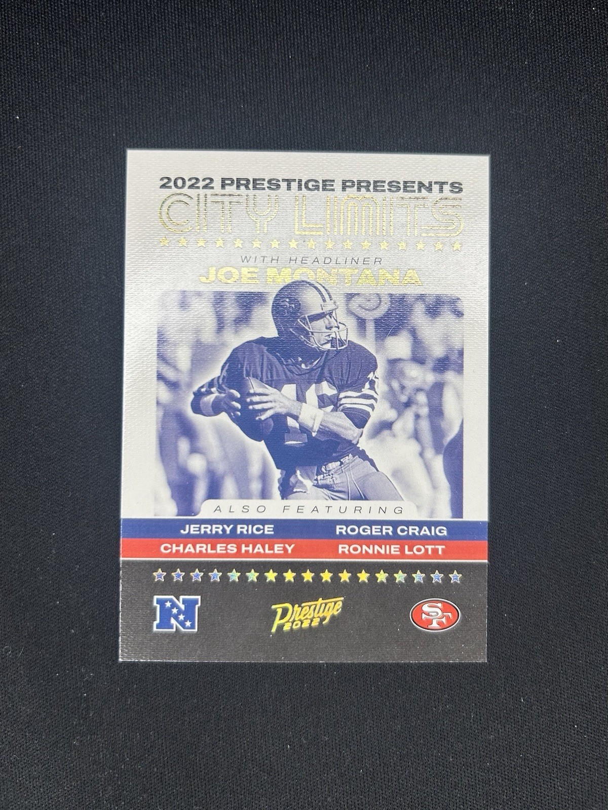 2022 Panini Prestige JOE MONTANA City Limits No. CL-9 Case Hit SSP 49ERS