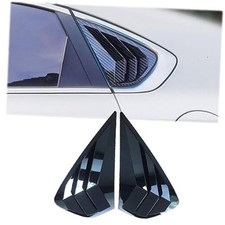 2PCS Print Rear Side Window Louvers Air Vent Scoop Forte 2019-2024 bright black
