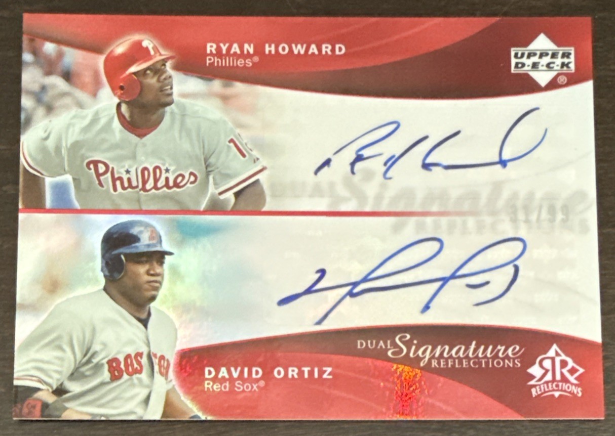 David Ortiz Autographed Signed Boston Red Sox HOWARD2005 UD Reflections Red Dual s AUTO #RHDO 31/99 
