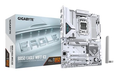 GIGABYTE B850 EAGLE WIFI7 ICE Mainboard - AMD Ryzen 9000 Series CPUs, - AM5