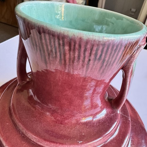 Roseville Orian Red 1935 Vintage Art Deco Pottery Ceramic Vase 737-7 Orion - Picture 9 of 18