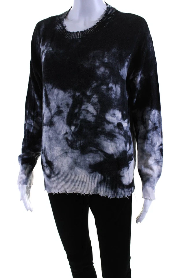 Suéter Minnie Rose Mujer Estampado Tie Dye Negro Blanco Algodón Talla Mediana Foto 2 de 4