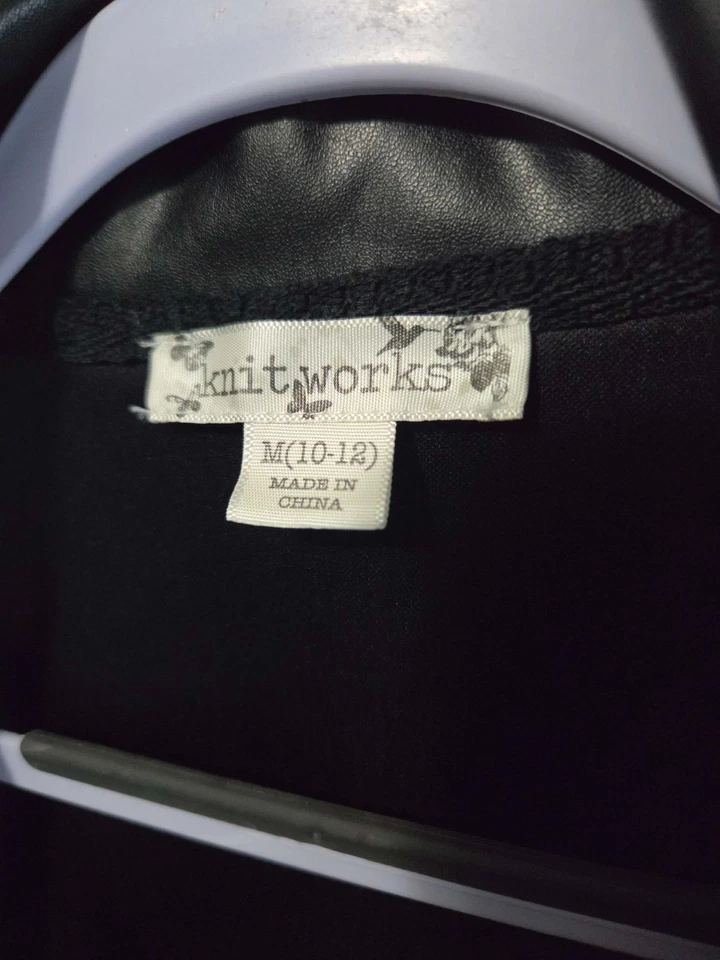 Knit Works Girls Faux Leather Motorcycle Jacket, size M 10/12 - Image 3 of 4