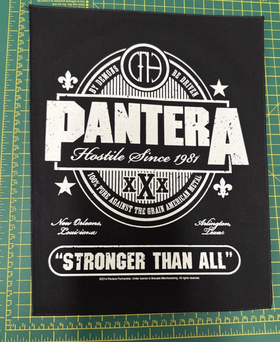 Pantera Stronger Than All Printed Sew On Large Back Patch Officially  Licensed