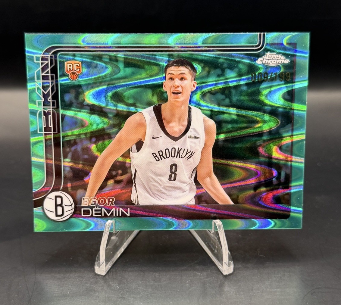 2025 Topps Chrome Egor Demin Aqua RayWave Refractor /199 (RC) #258