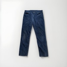 80's VTG Levi's 519 Dark Blue Corduroy Pants White tab 38x34