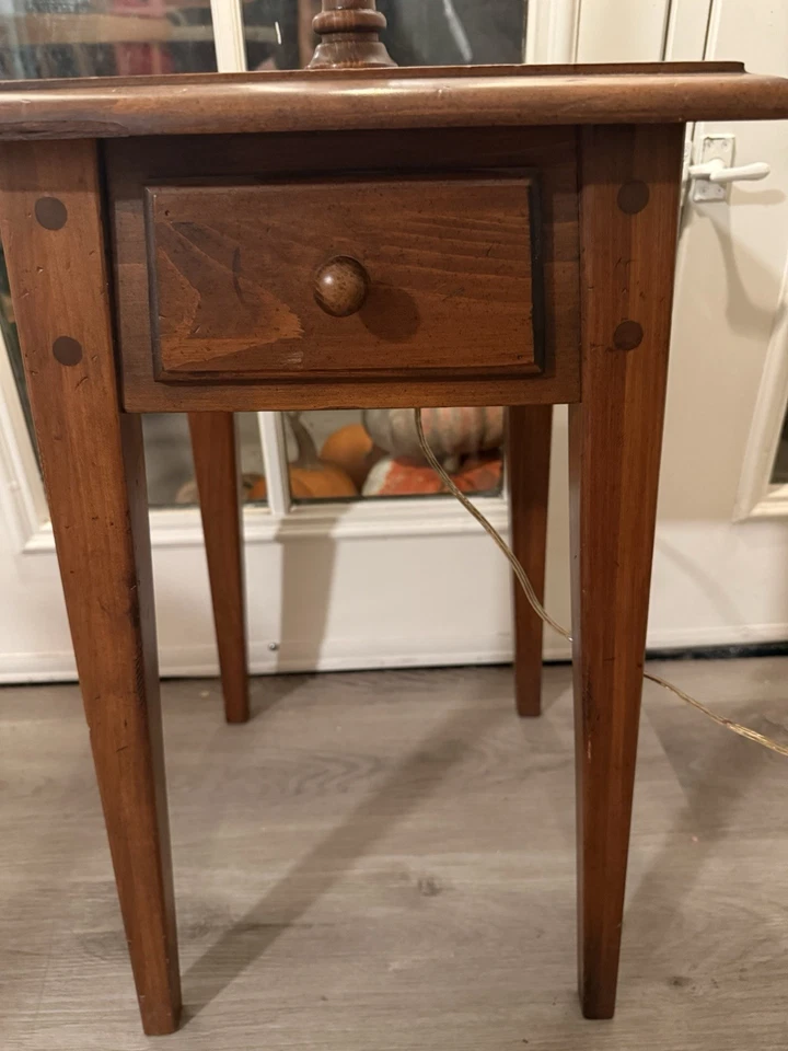 Lámpara de pie de pino rústico colección Ethan Allen Country Craftsman años 80 funcionando Foto 4 de 4