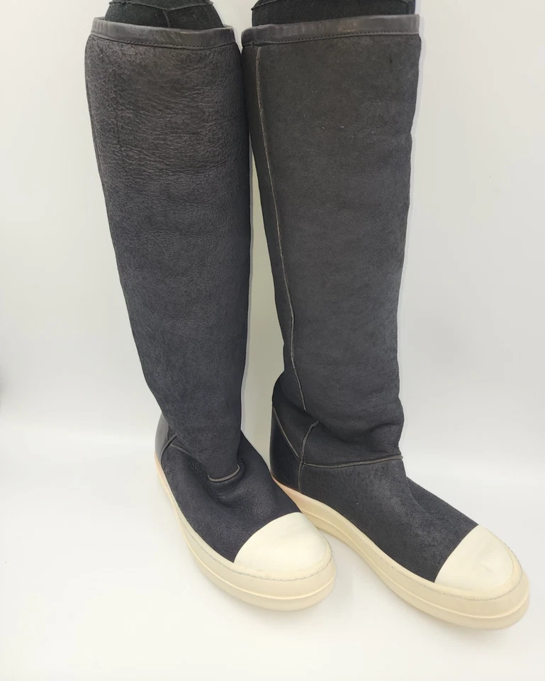 Rick Owens Ramones Women's Leather Socks Sneaker Shoes Italy Size EU 37 US 7 - Image 2 of 4