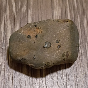 Small Gray Brown Natural Rock Mineral Stone Specimen with Black Specks