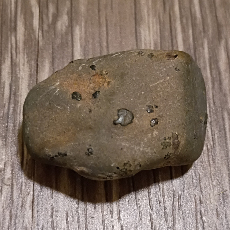 Small Gray Brown Natural Rock Mineral Stone Specimen with Black Specks