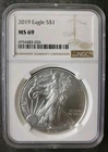 2019 $1 American Silver Eagle Dollar NGC MS69
