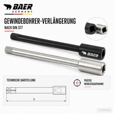 Gewindebohrer Verl&auml;ngerung Baer Vierkant DIN 377 Gewindeschneider M2 - M16 Wahl