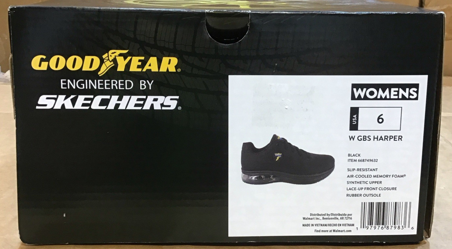 Skechers Goodyear GBS Harper All Black Slip Resistent Shoes Womens image 8