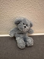 Teddybär Fridolin Bär grau ca. 15 cm Zottelfell neuwertig