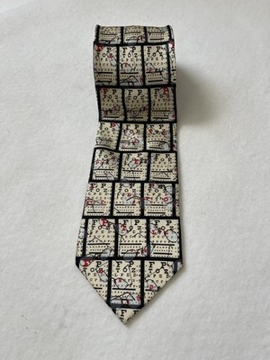 Men's OPTOMETRIST TIE, Glasses Test Design , 100% Silk, Museum Artifacts