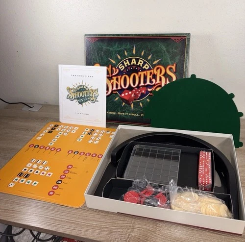Sharp Shooters COMPLETE Milton Bradley 1994 Dice Game Open Box Vintage