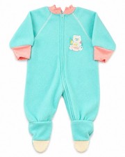Vintage BabyGro Baby Sleeper 6-12 Months Blue Pink Teddy Bear Footed Pajamas USA