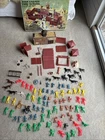 Fort Apache Play Set Marx Toys #3681 Horses Figures Extras cardboard box 60s Vtg